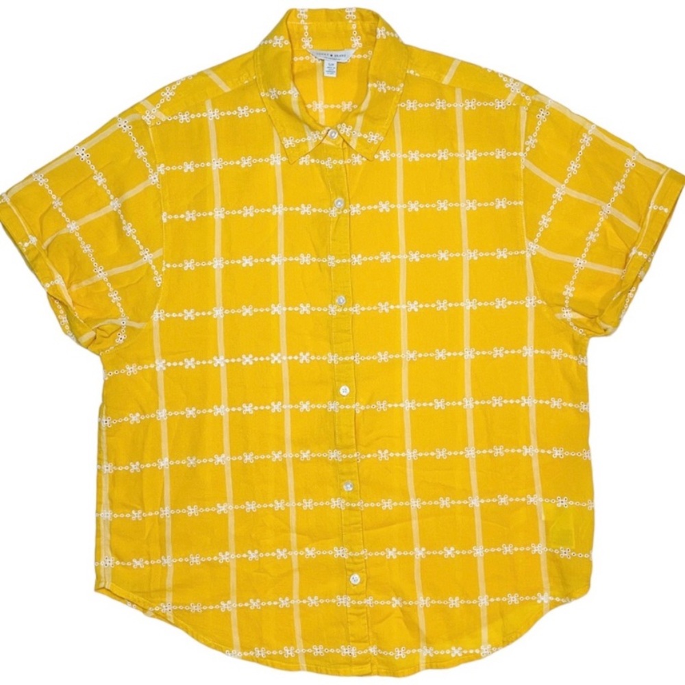 Lucky Brand Collared Tie Front Blouse